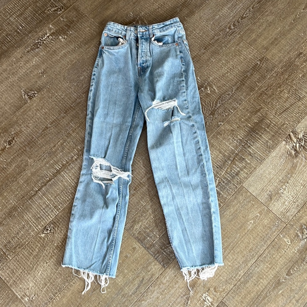 Light blue high rise jeans